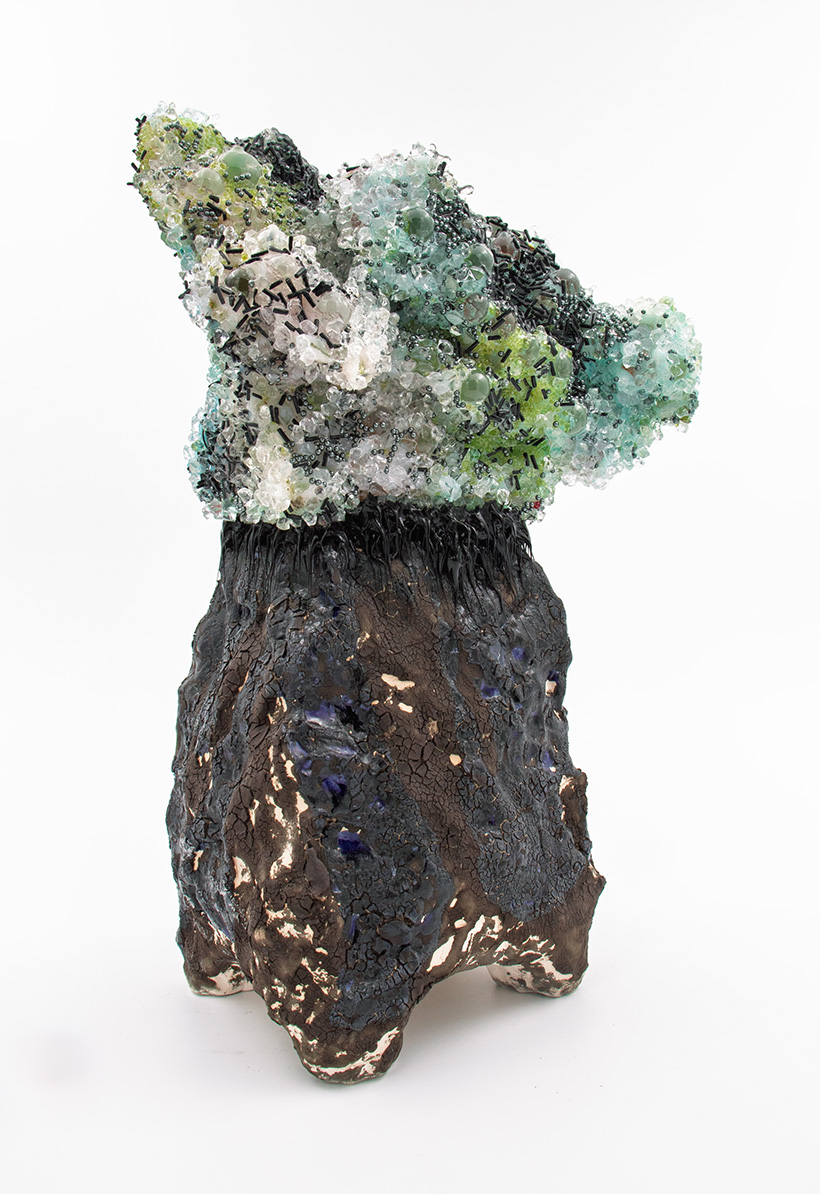 Shard No. 3 from the Watery Eye Gate Talisman, 2025: glazed ceramic, silicone, foam, watercolor, epoxy, polyurethane, acrylic, glass, 14 inches x 8 inches x 10 inches